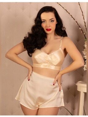 What Katie Did Silky Champagne Vintage-Inspired French Tap Shorts 12